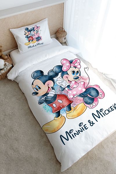 Tuğba Kuğu Μονό Σετ Παπλωματοθήκη Mini Mouse & Mickey - Σειρά κινουμένων σχεδίων - 160X220