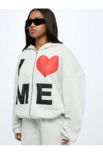Eritqaa I Love Myself Printed Zippered Hooded Unisex Tracksuit Set