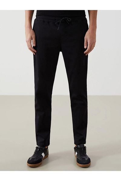 LC Waikiki Ανδρικό παντελόνι LCW Casual Black Slim Fit Dobby