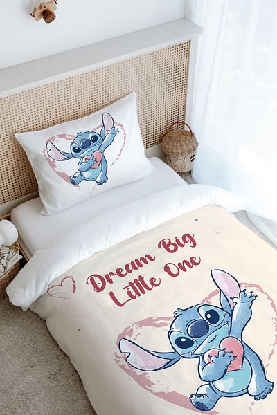 Tuğba Kuğu Single Duvet Cover Set (160X220) - Cartoon Series - Blue Cute Creature