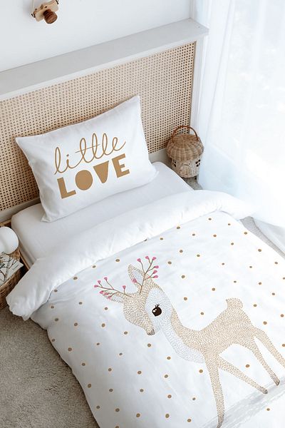 Tuğba Kuğu Iconic Series Single Duvet Cover Set - Floral Deer Horn (160X220)