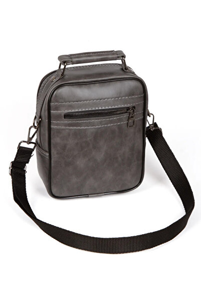 Newish Polo Men's Black Vegan Leather Adjustable Cross Strap Hand and Shoulder Bag Daily