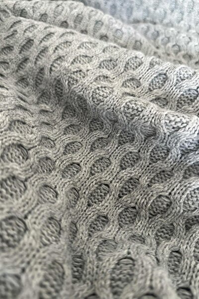 CHUBA HOME Dokulu Tv Battaniyesi - Koltuk Şalı (130cmx170cm) Gri CHOME101