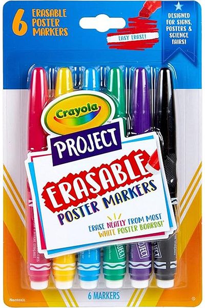 Crayola Project Erasable Poster Markers 6ct CY58-8371