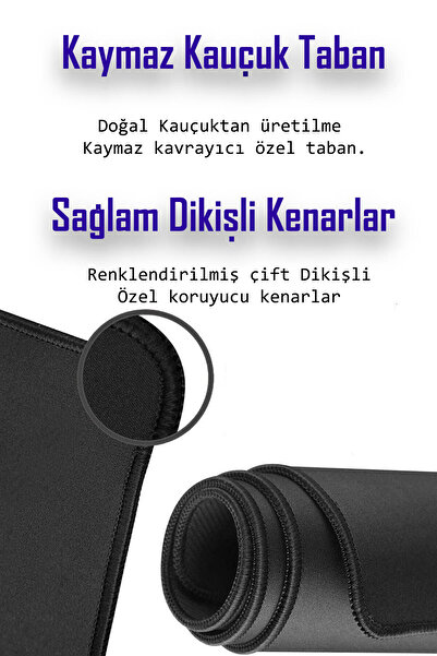 HELİXSUN 70x30 Cm Gaming Oyuncu Mouse Pad Kaymaz Taban Büyük Klavye Fare Altlığı Mousepad Silmarillion Dark