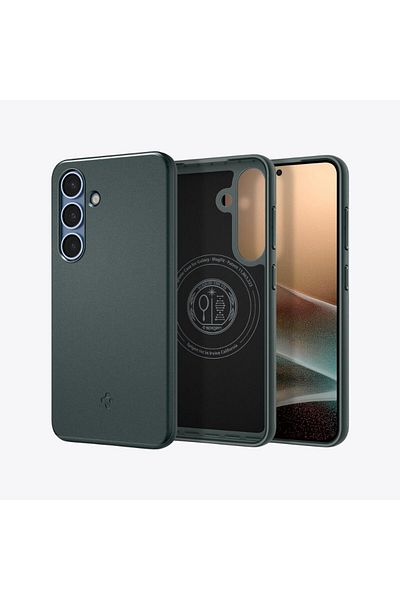 Spigen Spigen Thin Fit MagFit for Samsung Galaxy S25 case [MagSafe compatible] - Abyss Green