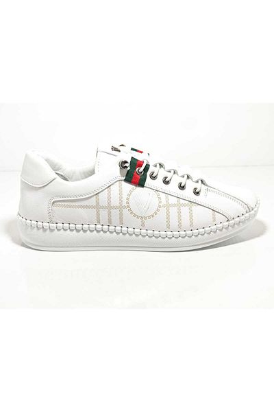 Voyager Z096 White Women's Leather Casual Shoes