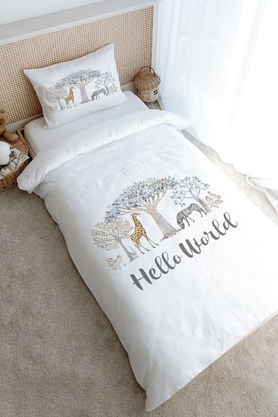 Tuğba Kuğu Single Duvet Cover Set (160X220) - Iconic Series - Safari