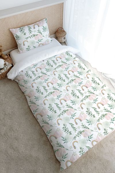 Tuğba Kuğu Single Duvet Cover Set (160X220) - Iconic Series - Cotton Candy Clouds