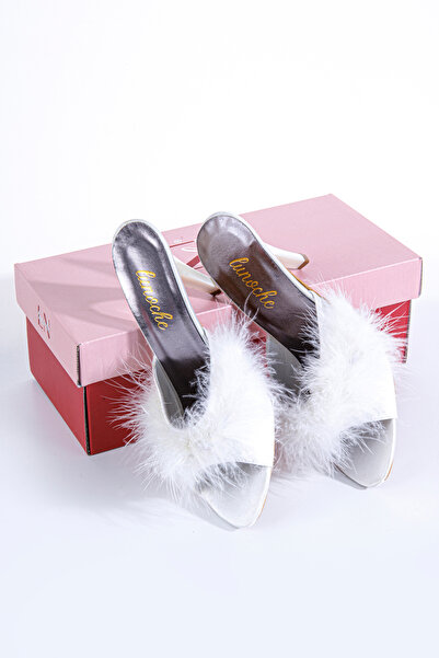 Lunoche Nightwear شباشب نسائية من الريش، شباشب منزلية يومية أنيقة، شباشب زفاف مزخرفة لمولودات الضيوف