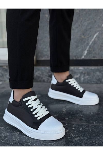 BOA Kb X46 Black White High White Sole Casual Sneakers