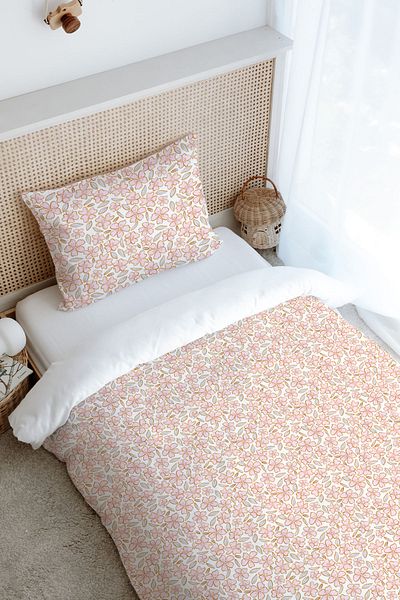 Tuğba Kuğu Iconic Series - Single Pink Flowers Duvet Cover Set (160X220)