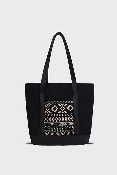 Ayşe Teyze'nin Çantaları Women's Black Linen Tote Bag