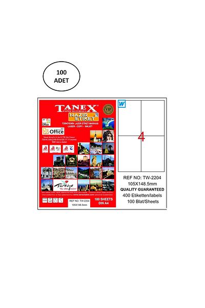 pazarella Tanex TW-2204 105x148.5 Mm Laser Label 100 Pieces