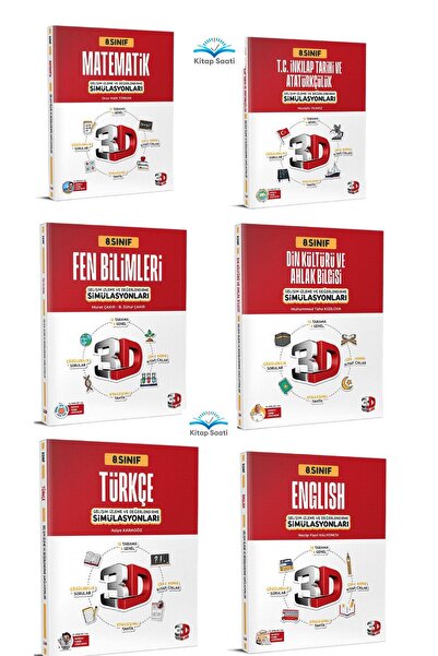 3D Yayınları 8. Sınıf LGS Tüm Dersler (M-F-T-İ-D-İ) 6'lı Simülasyon Denemeler...