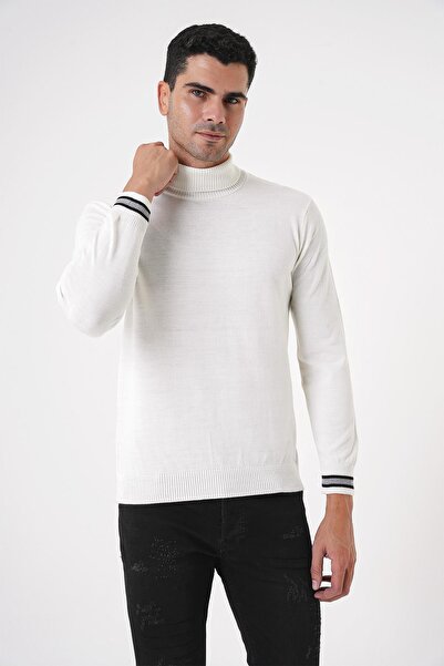 CHUBA Ανδρικό πουλόβερ με ζιβάγκο εκρού λεπτό πλεκτό 20w154