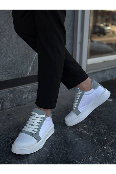 BESKAR KB X46 White Baby Blue Ψηλή Λευκή Σόλα Casual Αθλητικά Παπούτσια