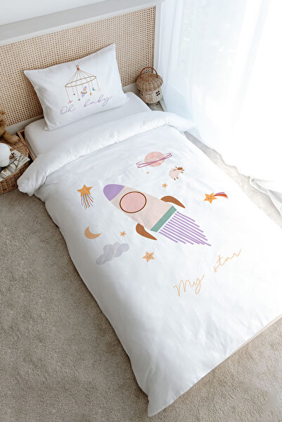 Tuğba Kuğu Single Duvet Cover Set (160X220) - Iconic Series - Vintage Space