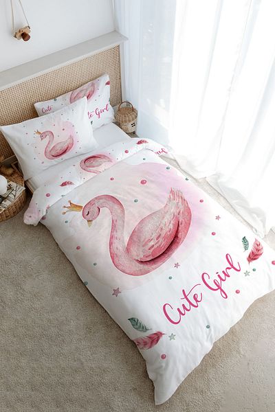 Tuğba Kuğu Pink Single Duvet Cover Set for Baby Series - 160X220