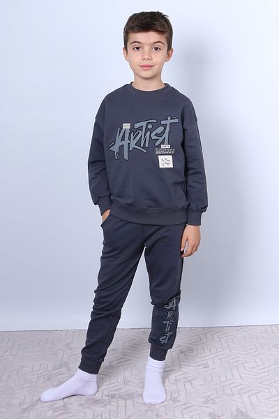 HÇM Boy's Tracksuit - Embossed Artist Printed Ribbed F1