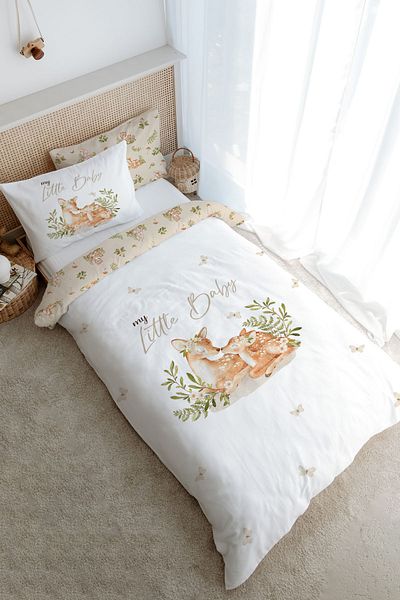 Tuğba Kuğu Baby Series Single Duvet Cover Set - Mom and Baby Leather (160X220)