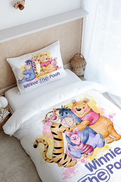 Tuğba Kuğu Single Duvet Cover Set (160X220) - Cartoon Series - Cute Bear