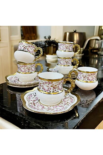 Kosova Daisy 6 Lı Kahve Fincan Takımı - Pembe