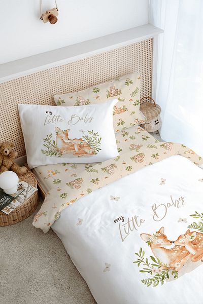 Tuğba Kuğu Baby Series Single Duvet Cover Set - Mom and Baby Leather (160X220)