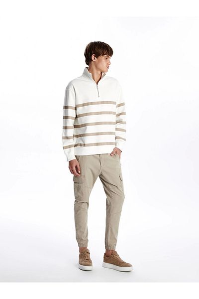 LC Waikiki Ανδρικό παντελόνι Cargo Xside Beige Slim Fit Gabardine