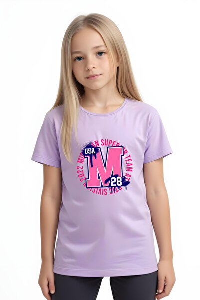 FYK COLLECTİON Tricou cu mânecă scurtă pentru fetiță cu imprimeu Super M