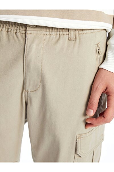 LC Waikiki Xsıde Bej Slim Fit Gabardin Erkek Kargo Pantolon