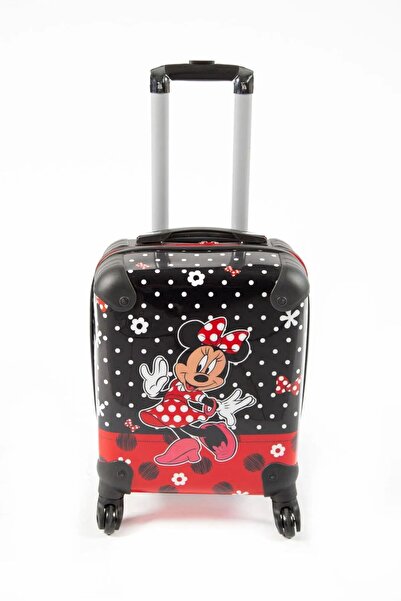 Nishev.com Evini Sev Mickey Mouse Woman Kız Çocuk Valizi – Kırmızı Siyah