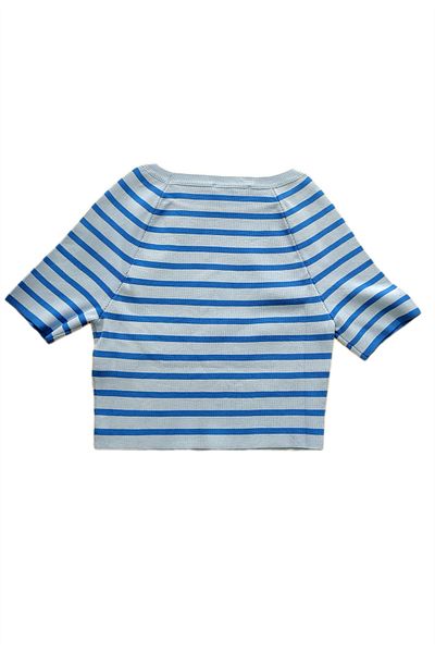 Dilvin 10381 Crop cu mânecă scurtă în dungi