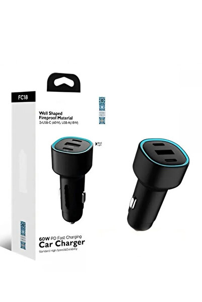 The Wlue 60w Pd Süper Hızlı Şarj Araç Içi Çakmaklık Şarj Aleti 2x Type-c 60w ...