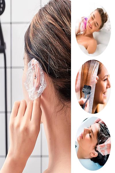 Tor Store 100pcs Water Dust Proof Shower Hairdresser - Etc. Elastic Adjustable Ear Cap for Work