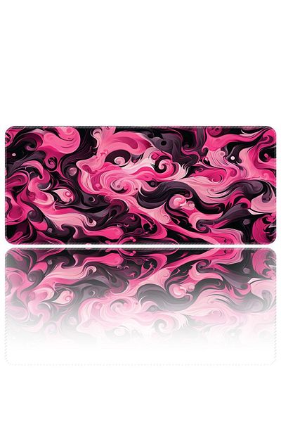 HELİXSUN 70X30 cm Gaming Player Mouse Pad Non-Slip Base Large Keyboard Mouse Pads Mousepad Pink Gogh