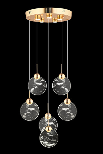 Capella Aydınlatma Dark Kumandalı 3 Renk Işık Özellikli Dimmerli Modern Kaplama Sarkıt Led Avize Salon Mutfak Avize