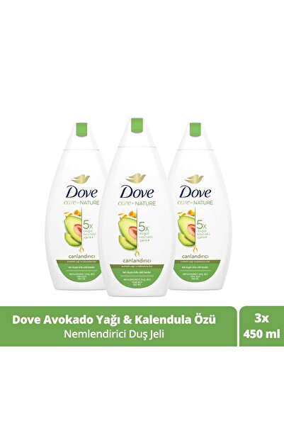 Dove Nemlendirici Duş Jeli Avokado Yağı ve Kalendula Özü 450 ml x3
