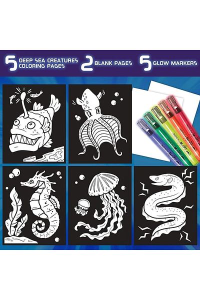 Crayola Glow Fusion Marker Coloring Set -Deep Sea Creatures CY74-7493
