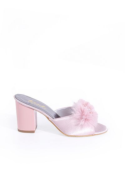 Lunoche Nightwear Women's Dowry Slippers with Feather Stones Stylish Daily House Slippers Ornate Dowry Birth Guest Bridal Slippers