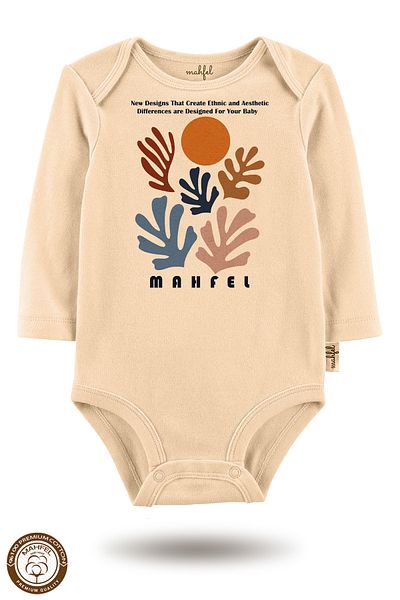 MAHFEL 100% Premium Cotton 3-Piece Organic Printed Snap Fastener Baby Bodysuit
