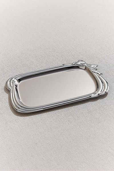 Paşabahçe S Chrome Ribbon Metal Tray