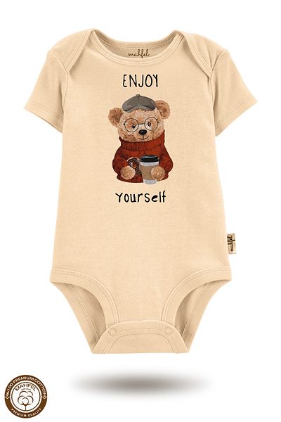 MAHFEL 100% Cotton Premium 3-Piece Organic Printed Snap Fastener Baby Bodysuit