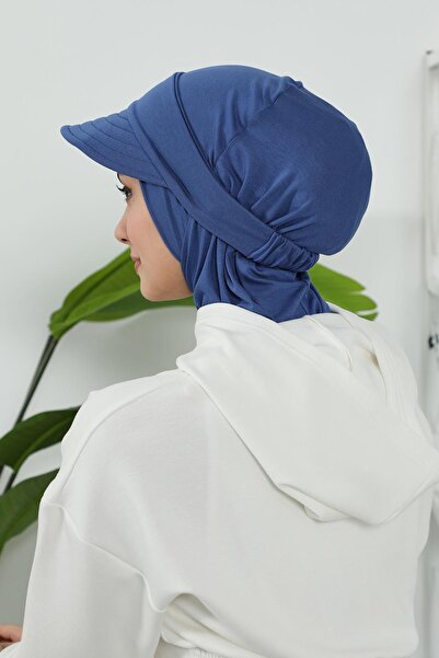 Aisha's Design Removable Visor Cap, Turban, B-82, Indigo