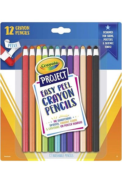 Crayola Project Easy Peel Crayon Pencils 12ct CY68-4604