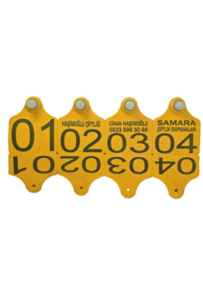 SAMARA ÇİFTLİK EKİPMANLARI 25 Adet Sarı Renk Büyükbaş DÜŞMEYEN hayvan kulak k...