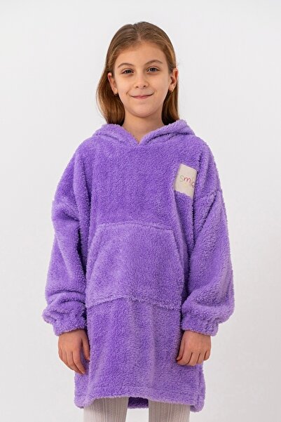 bysezerozer Wellsoft Double-Sided Polar Fleece Kangaroo Hooded Children's Wearable Home Blanket Oversize Sweatshirt