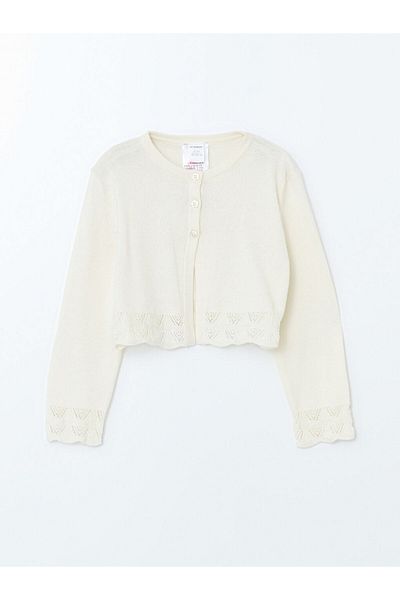 LC Waikiki Lcw Kids Crew Neck Girl's Knitwear Cardigan