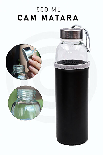 İkon store 500ml Glass Flask with Case