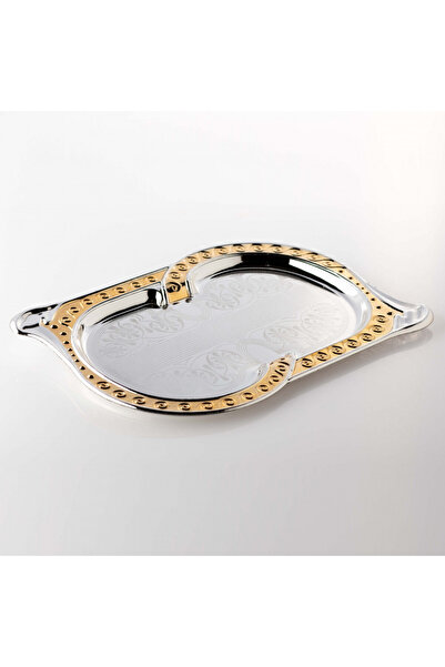 HIC metal tray gold and silver colour 35 cm